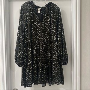 H&M Black Dress with Gold Accents